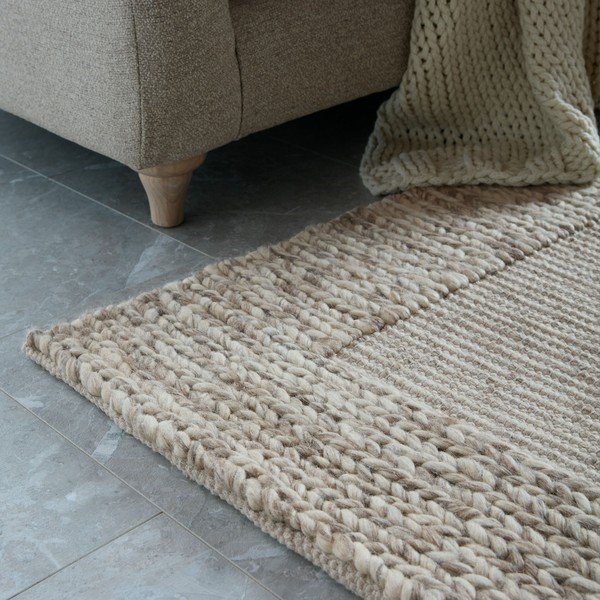 Rankų darbo natūralios spalvos iš vilnos mišinio kilimas 200x290 cm Rue – Flair Rugs-image-2