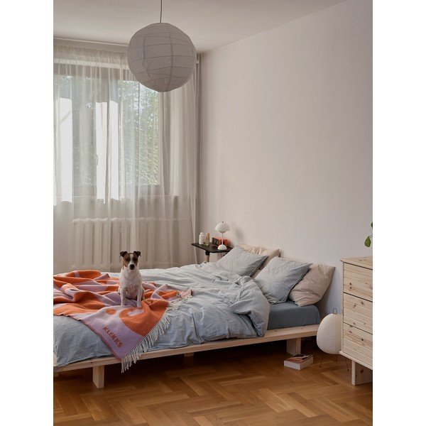 Natūralios spalvos dvigulė lova su grotelėmis 180x200 cm Japan - Karup Design-image-1