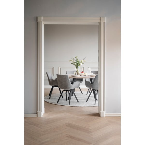 Pilkos spalvos iš audinio valgomojo kėdžių komplektas 2 vnt. Norwell – Rowico-image-2