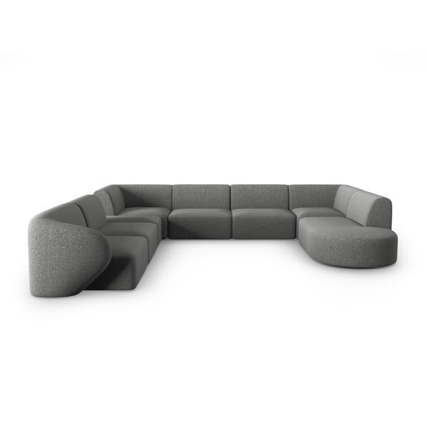Kampinė sofa pilkos spalvos (su kairiuoju kampu/„U“ formos) Shane – Micadoni Home