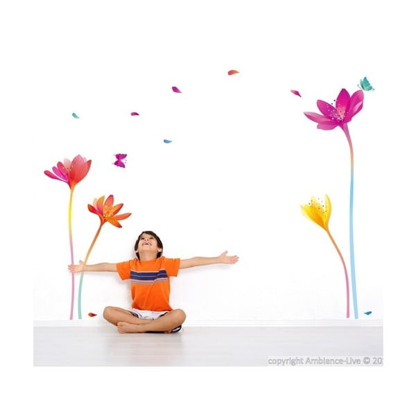 Vaivorykštės gėlių lipdukų rinkinys Ambiance Rainbow Flowers-image-4