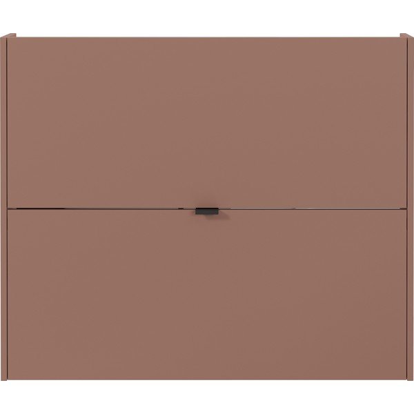 Rudos spalvos atlenkiama/pakabinama spintelė batams iš ąžuolo 100x83x18 cm Ameca – Germania-image-2
