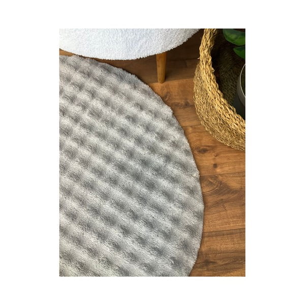 Skalbiamas apvalios formos kilimas pilkos spalvos ø 200 cm Bubbly – Oyo Concept-image-4