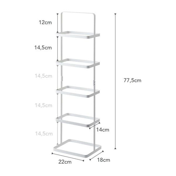 Iš metalo batų lentyna baltos spalvos Tower Shoe Rack – YAMAZAKI-image-4