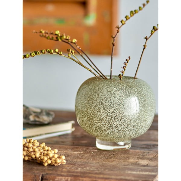 Iš stiklo  rankų darbo vaza auksinės spalvos (aukštis 14 cm) Saia – Bloomingville-image-1