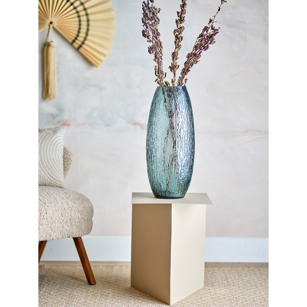 Pilkos spalvos iš stiklo  rankų darbo vaza (aukštis 50 cm) Brock – Bloomingville-image-2