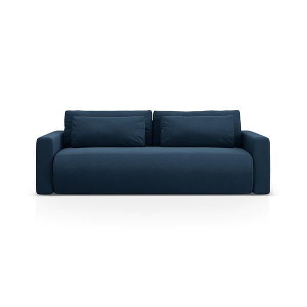 Tamsiai mėlynos spalvos iš velveto sulankstoma/su sandėliavimo vieta sofa 238 cm Belfast – Cosmopolitan Design