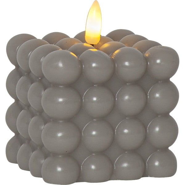Pilkos spalvos vaško LED žvakė Star Trading Flamme Dot, aukštis 9,5 cm