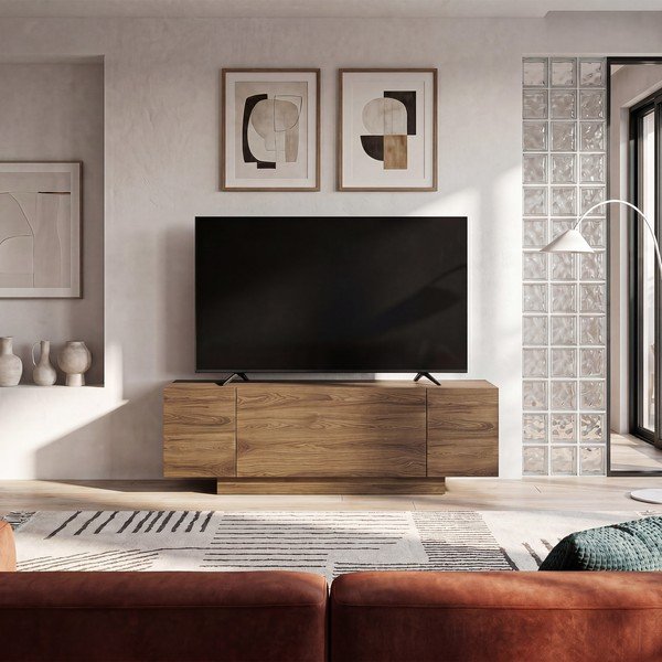 Natūralios spalvos TV spintelė iš ąžuolo 140x45x40 cm Victor – Marckeric-image-1
