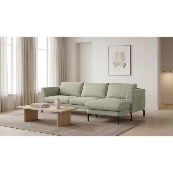Kampinė sofa šviesiai žalios spalvos (su dešiniuoju kampu) Gomero – Scandic-image-1