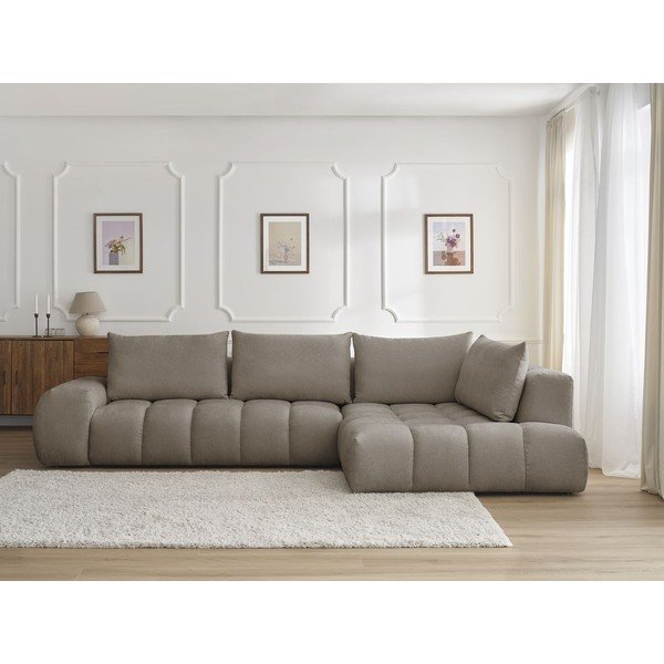 Kampinė sofa pilkos spalvos/rudos spalvos (su dešiniuoju kampu) Everest – Bobochic Paris-image-1