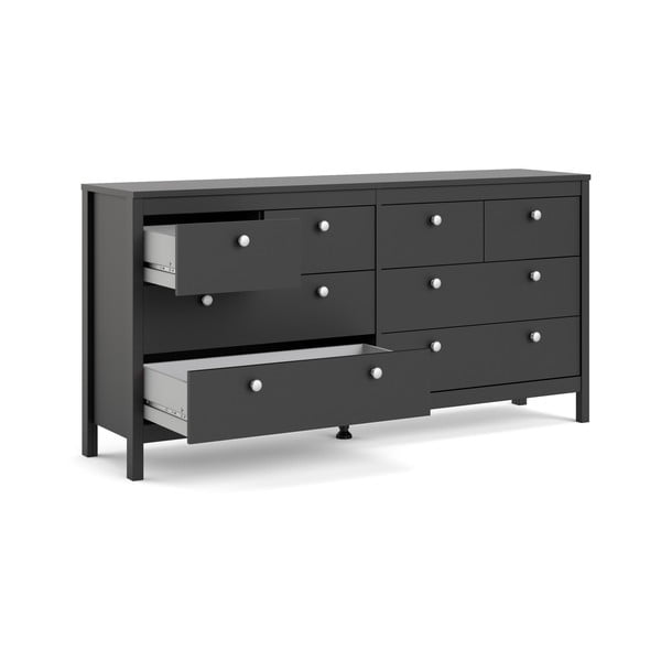 Žema šoninė spintelė juodos spalvos 159x80 cm Madrid – Tvilum-image-3