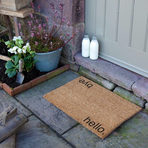 Iš kokoso pluošto grindų kilimėlis 40x60 cm Hello, Bye – Artsy Doormats-image-3
