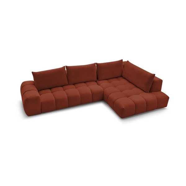 Kampinė sofa raudonos plytų spalvos (su dešiniuoju kampu) Everest – Bobochic Paris-image-4