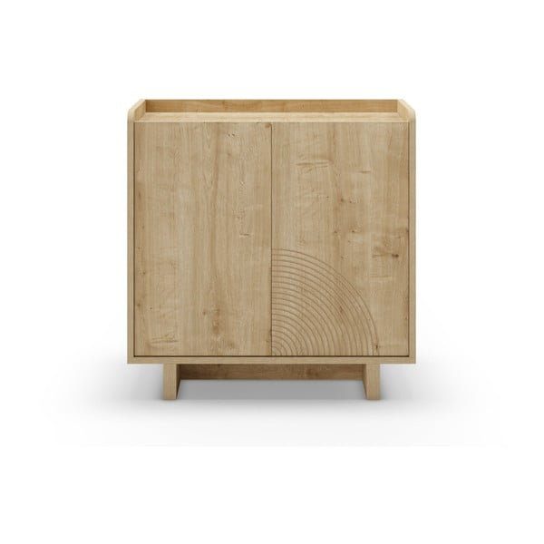 Natūralios spalvos spintelė iš ąžuolo 80x80x40 cm Daira – Marckeric