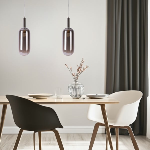Antracito spalvos kabantis šviestuvas LED ø 13 cm su stiklo gaubtu Fiuggi – Candellux Lighting-image-4