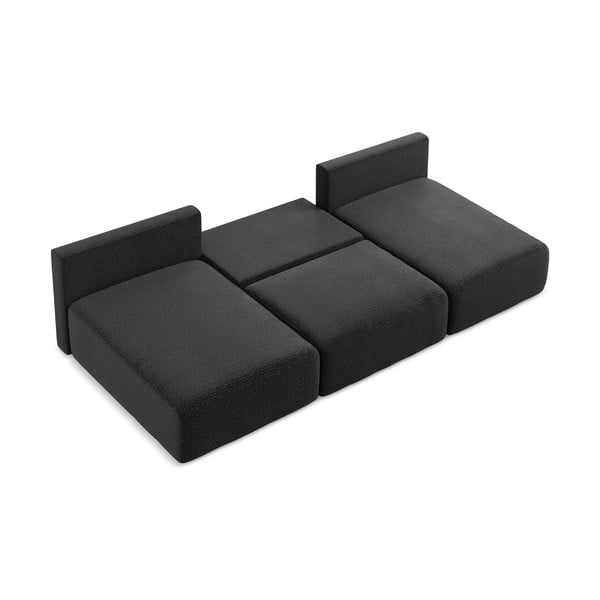 Juodos spalvos sulankstoma/su sandėliavimo vieta kampinė sofa Kalena – Makamii-image-4