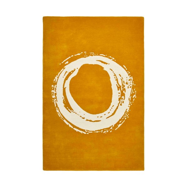 Geltonos spalvos vilnos kilimas Think Rugs Elements Circle, 150 x 230 cm
