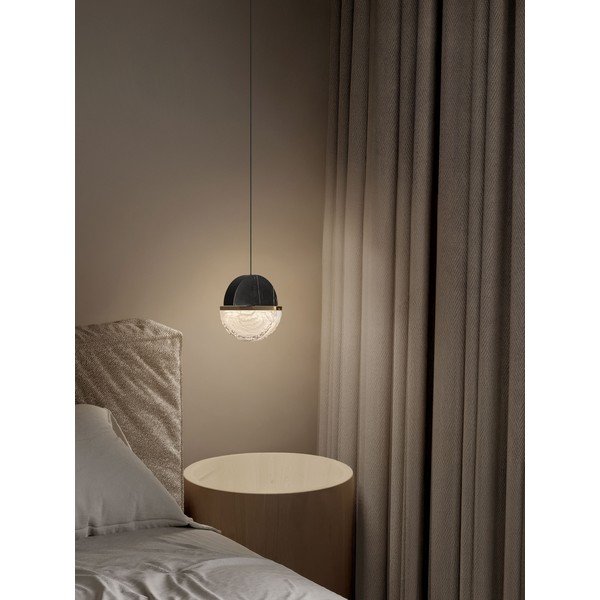 Juodos spalvos iš metalo kabantis šviestuvas LED su pritemdymo funkcija ø 16 cm Dorin – Nova Luce-image-1