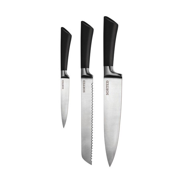 3 peilių, žirklių, galąstuvo ir stovo rinkinys Premier Housewares-image-1