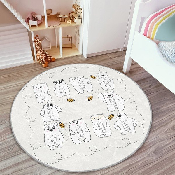 Vaikiškas kilimas kreminės spalvos ø 80 cm Comfort – Mila Home-image-1