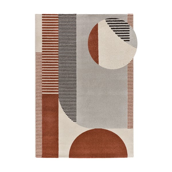 Raudonos spalvos/pilkos spalvos kilimas 160x230 cm Gaia – Universal