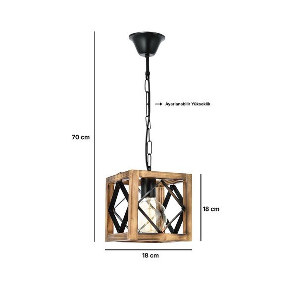 Pakabinamas šviestuvas iš eglės medienos Zikzak Rustik-image-2