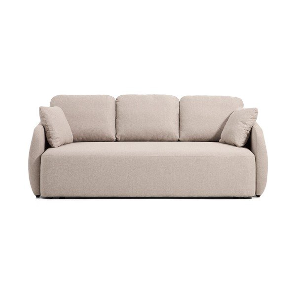 Smėlio spalvos sulankstoma sofa iš šenilinio audinio 218 cm Laira – Kave Home