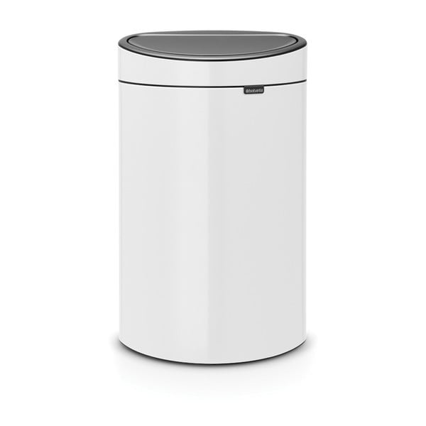 Iš plieno galima atidaryti palietus šiukšliadėžė baltos spalvos 40 l Touch Bin – Brabantia