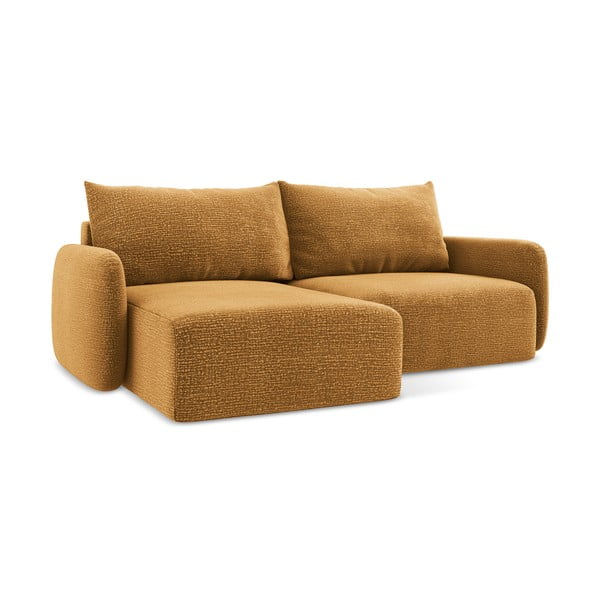 Oranžinės spalvos sulankstoma/su sandėliavimo vieta kampinė sofa (su kairiuoju kampu) Kalena – Makamii-image-2