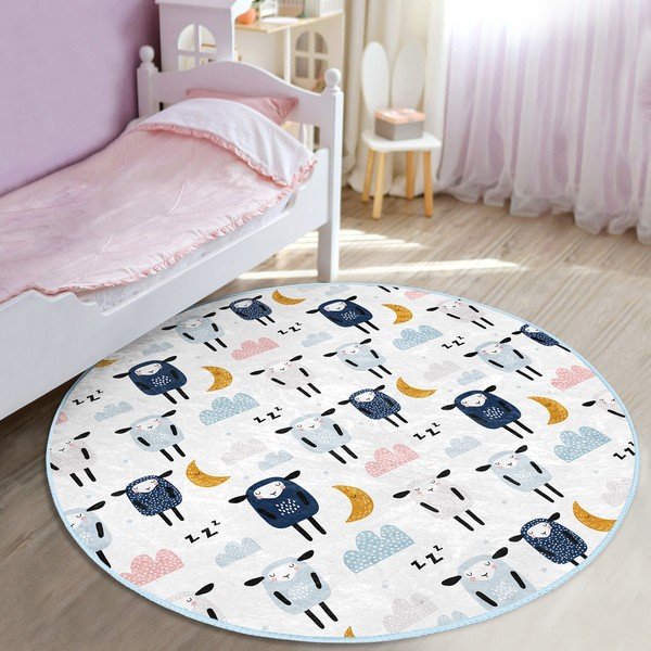 Vaikiškas kilimas baltos spalvos ø 120 cm Comfort – Mila Home-image-2