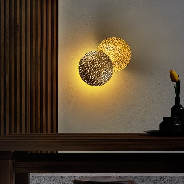 Auksinės spalvos sieninė lempa LED ø 21 cm Yosma – Opviq lights-image-1