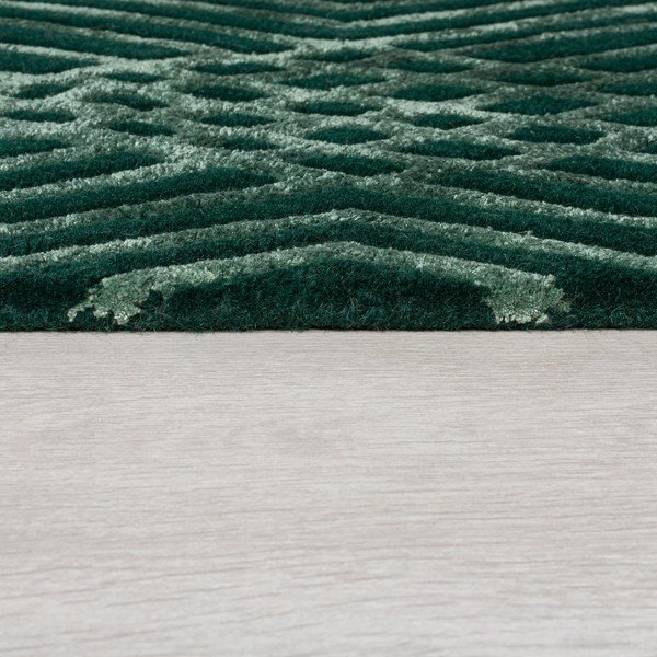Žalios spalvos vilnonis kilimas Flair Rugs Diamonds, 160 x 230 cm-image-3