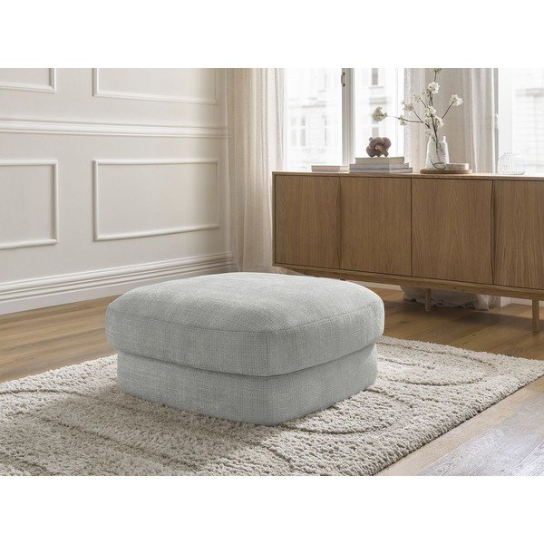 Šviesiai pilkos spalvos taburetė iš šenilinio audinio Leonore – Bobochic Paris-image-1