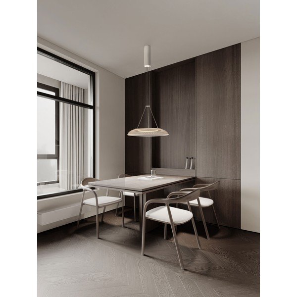 Matinės baltos spalvos iš aliuminio kabantis šviestuvas LED ø 40 cm su gaubtu iš akrilo stiklo Mantle – Nova Luce-image-2