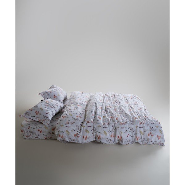 Baltos spalvos iš ranforce medvilnės dvigulė/itin ilga patalynė 240x220 cm Floral Dance Autumn – Mila Home Luxury-image-3