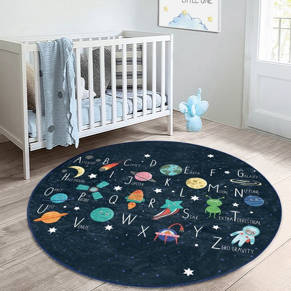 Vaikiškas kilimas tamsiai mėlynos spalvos ø 100 cm Comfort – Mila Home-image-1