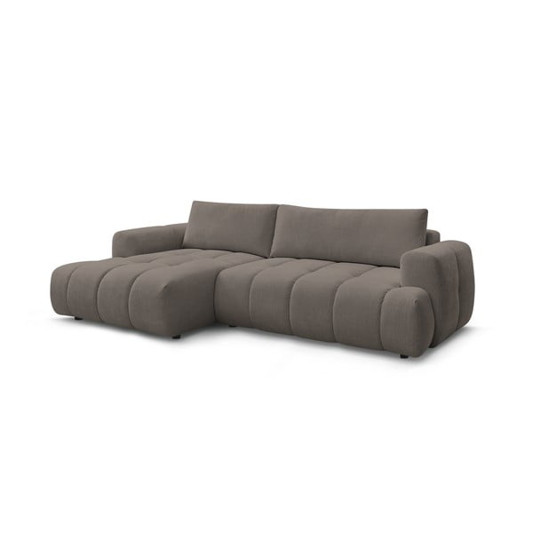 Taupe spalvos sulankstoma/su sandėliavimo vieta kampinė sofa (su kairiuoju kampu/su gultu) Fuji – Bobochic Paris-image-3