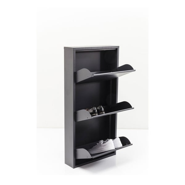 Antracito juodos spalvos metalinė batų lentyna "Kare Design Caruso