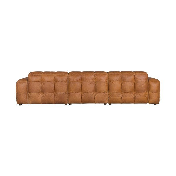Konjako rudos spalvos sofa iš odos 364 cm Hackman – Dutchbone-image-3
