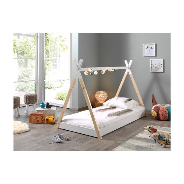 Balta vaikiška lova Vipack Tipi, 90 x 200 cm-image-2