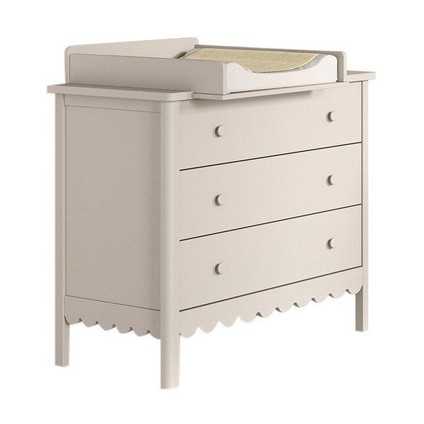 Smėlio spalvos su vystymo stalu vaikiška šoninė spintelė 89x90x55 cm Swingo – Vipack