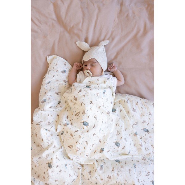 Šviesiai geltonos spalvos iš organiškos medvilnės vaikiška patalynė vaikiškai lovai 70x100 cm Sea Garden – Cam Cam Copenhagen-image-3