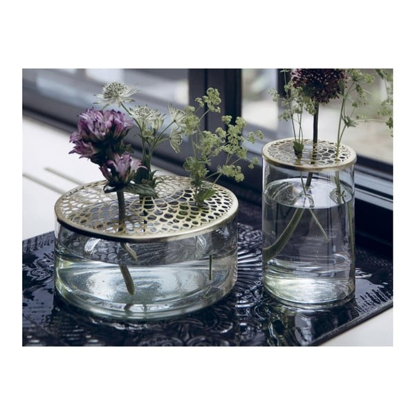 Stiklinė vaza A Simple Mess Kassandra Žalvaris, ⌀ 20,5 cm-image-3