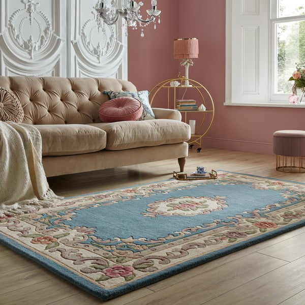 Mėlynas vilnonis kilimas Flair Rugs Aubusson, 120 x 180 cm-image-1
