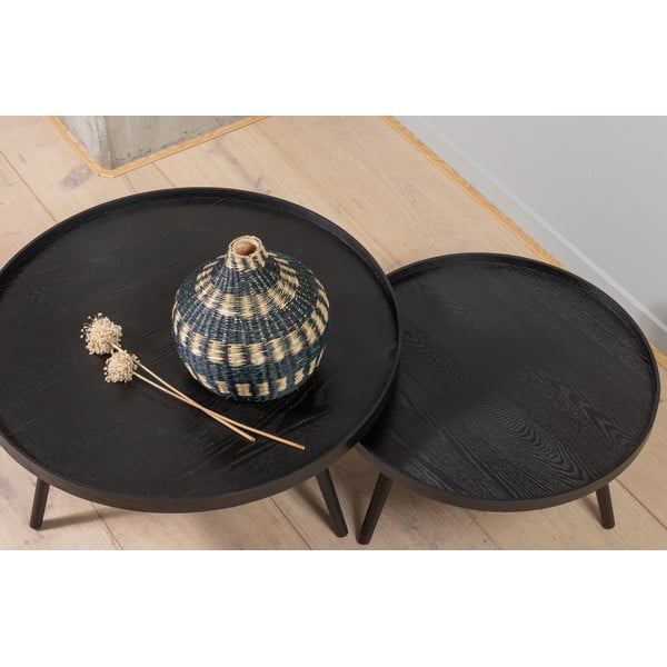 Juodas kavos staliukas WOOOD Mesa, Ø 60 cm-image-2