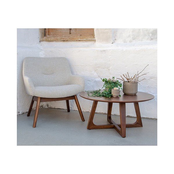 Smėlio rudos spalvos riešutmedžio krėslas House Nordic London-image-1