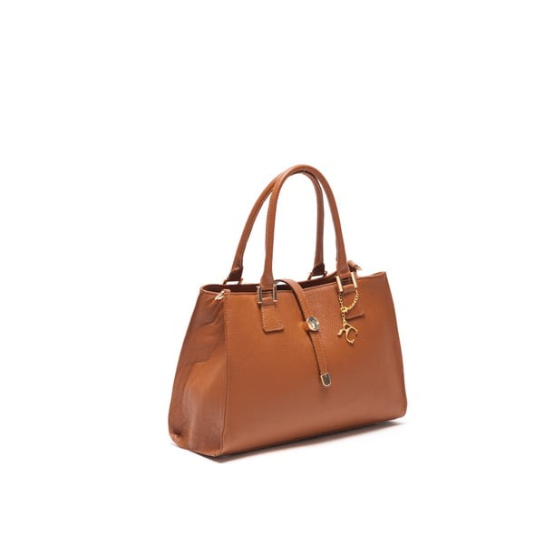 Elegantiška odinė rankinė 1078 Cognac-image-2