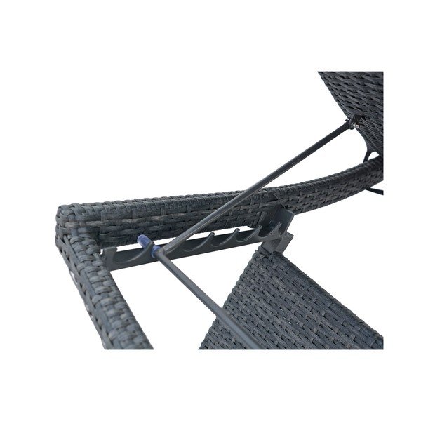 Tamsiai pilkas sodo gultas iš dirbtinio rotango Charlotte - Rojaplast-image-4