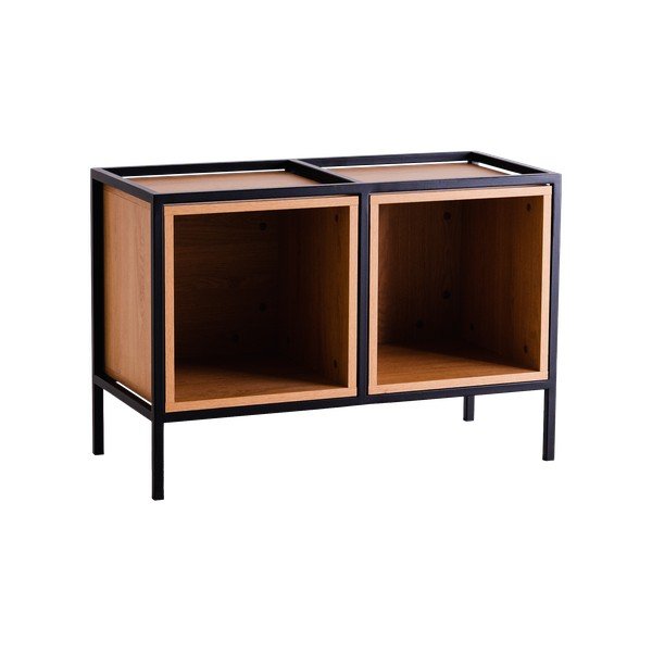 Juoda ąžuolinė knygų spinta 88x60 cm Skap - CustomForm